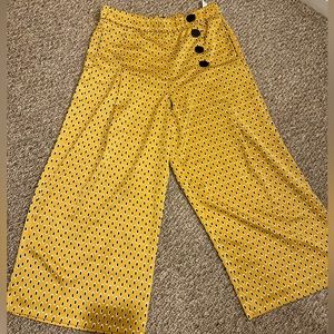 Zara Mustard Wide Leg Trousers
